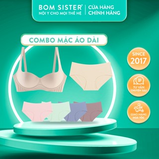 Combo Mặc Áo Dài - Áo lót nâng ngực x quần lót không lộ viền chất liệu su cao cấp BOMSISTER P6005