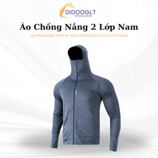 Áo chống nắng 2 lớp Didooglt có túi khóa, mũ trùm kín mặt chống tia uv, thông hơi thoáng khí