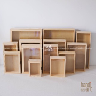 Khung tranh hộp gỗ có cửa trang trí, khung hộp chữ nhật