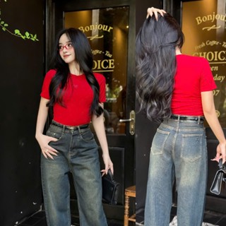    38- 65 KG  QUẦN JEANS NỮ QUẦN BÒ NỮ DÁNG SUÔNG DÀNH CHO NẤM LÙN CÓ ÉP NƠ KIỂU THỜI TRANG MS 435 