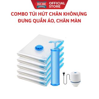 Combo hút chân không quần áo chăn gối đủ size túi hút chân không quần áo kèm máy hút chân không