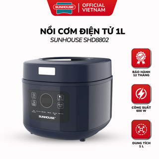  Nồi Cơm Điện Tử SUNHOUSE SHD8802 - 1L Nắp Kính Dễ Quan Sát 6 Chức Năng Bảo Hành 12 Tháng 