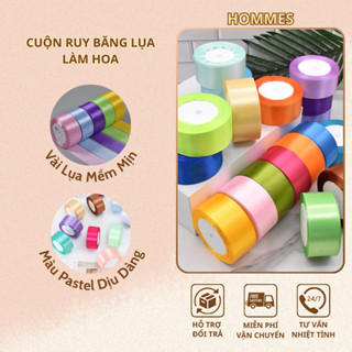 Cuộn Ruy Băng Lụa Làm Hoa 5cm, Dài 22m - Dây Ruy Băng Thắt Nơ Hộp Quà, Decor Trang Trí Gói Hoa