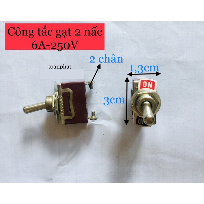 Công tắc gạt 6A-250V 2 chân
