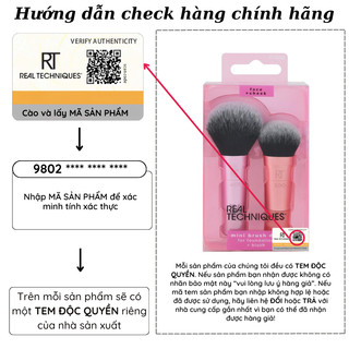 Bộ 2 cọ RT REAL TECHNIQUES mini expert face multitask foundation blush cheek