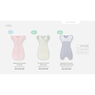 [Nous] Nhộng chũn túi ngủ cho bé sơ sinh 4-8kg chất petit mềm mại mùa hè