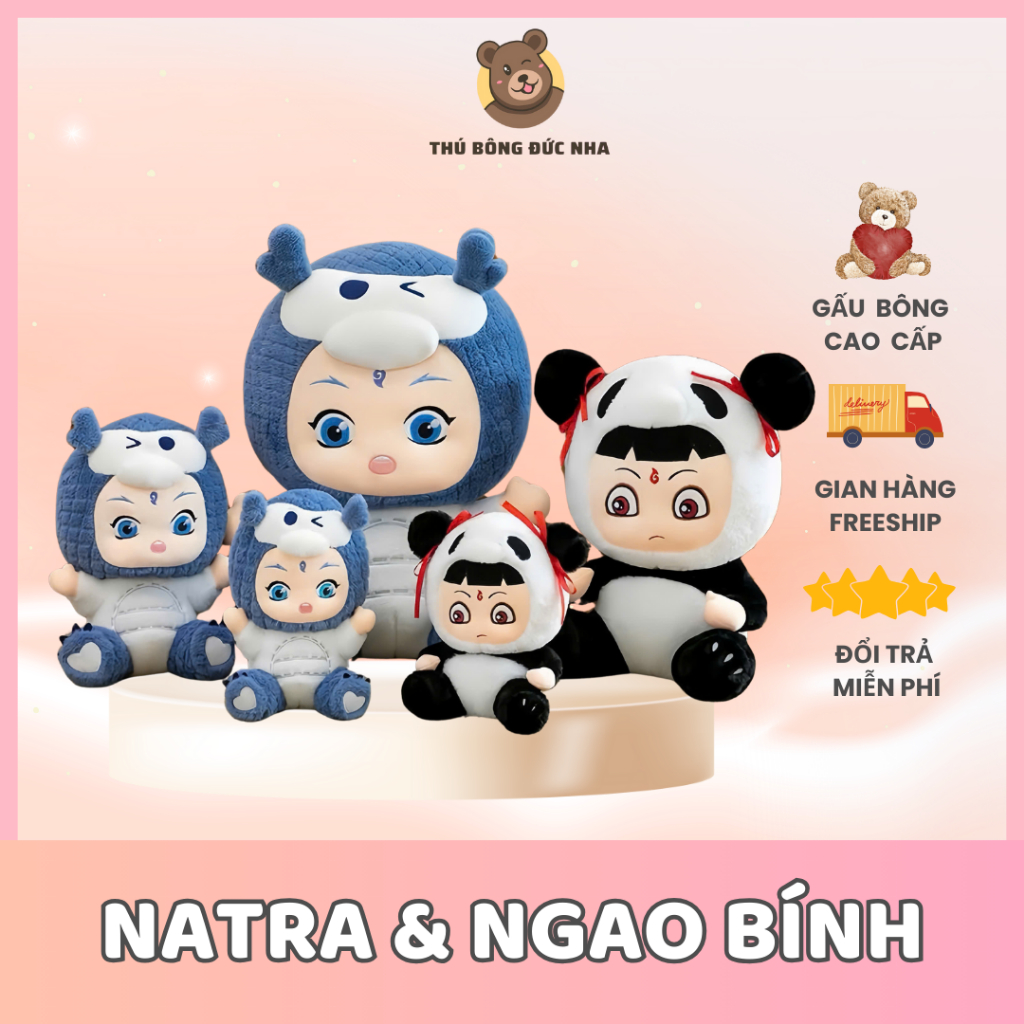 Natra, Ngao Bính Nhồi Bông Dễ Thương - Gấu Bông Hoạt Hình Cao Cấp, Gấu Bông Trang Trí, Quà Tặng