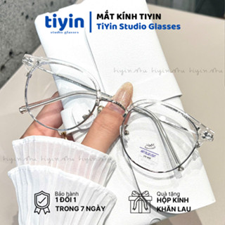 Gọng kính cận nam nữ mắt kính tròn nửa viền gọng kính kim loại màu sắc thời trang 9541- tiyin.stu