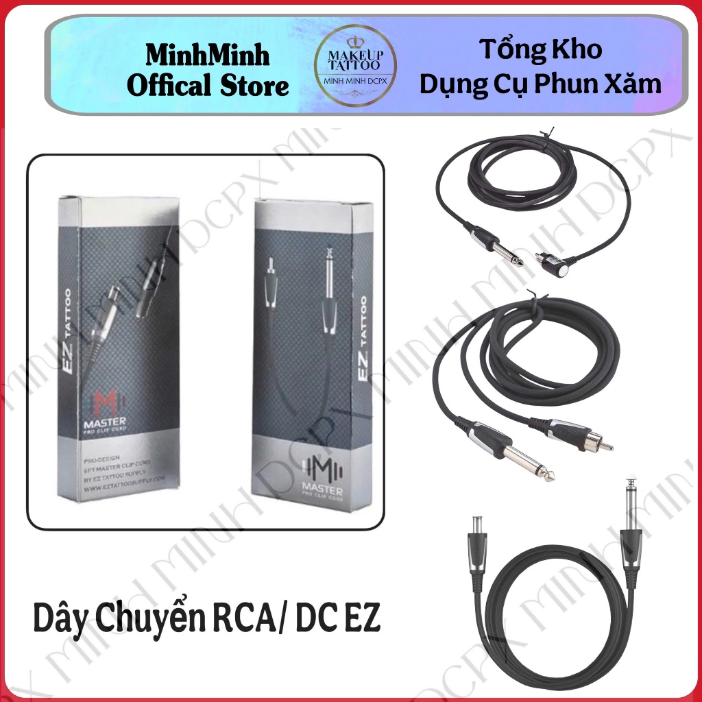Dây RCA/ DC Cord- Master Pro Tattoo EZ, Dây Nối Máy Pen RCA/ DC EZ Cao Cấp