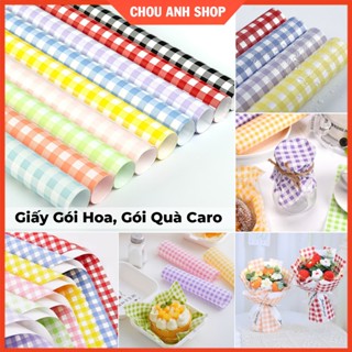 [Xấp 20 tờ] Giấy Gói Hoa Kẻ Caro Phong Cách Hàn Quốc 58x58cm Bó Hoa, Gói Quà Bọc Quà - Chou Anh Shop