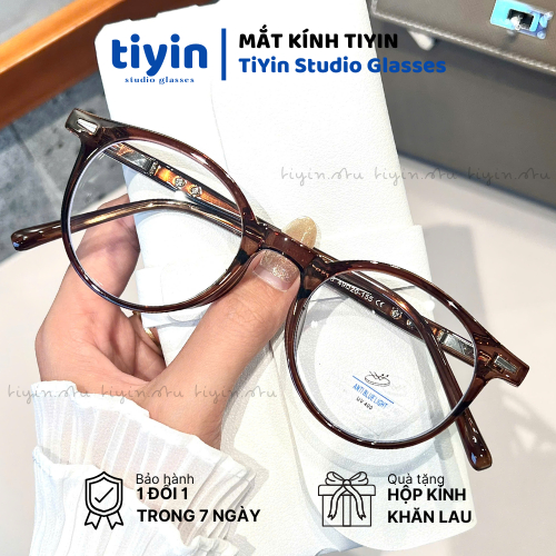 Gọng kính nam nữ mắt kính tròn nhựa dẻo dễ đeo màu sắc thời trang 8008 - tiyin.stu