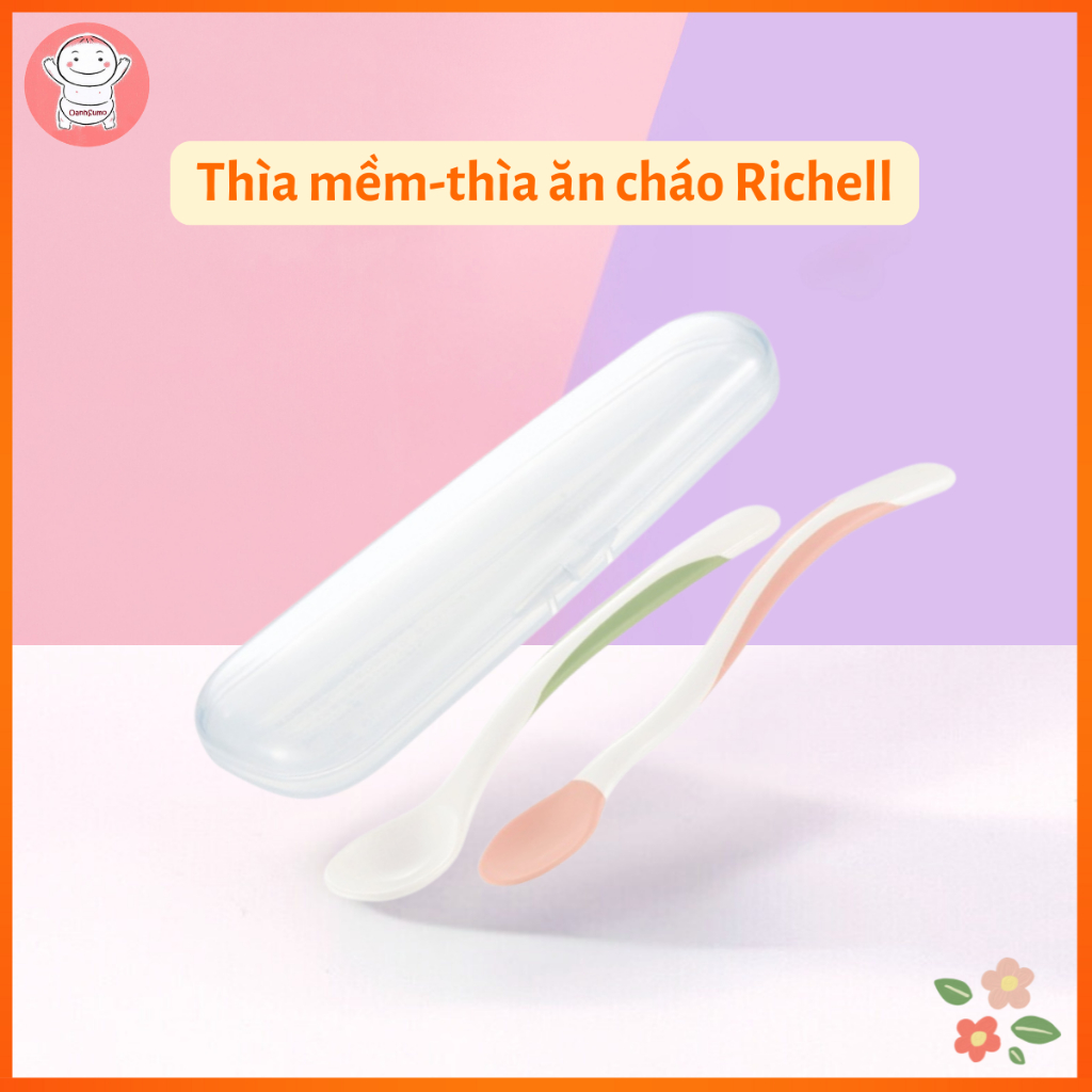 Sét 2 thìa - Thìa mềm và Thìa ăn cháo Richell Nhật