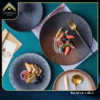  Đĩa gốm sứ phong cách Nhật để đồ ăn cho nhà hàng gia đình  mã LP4S 