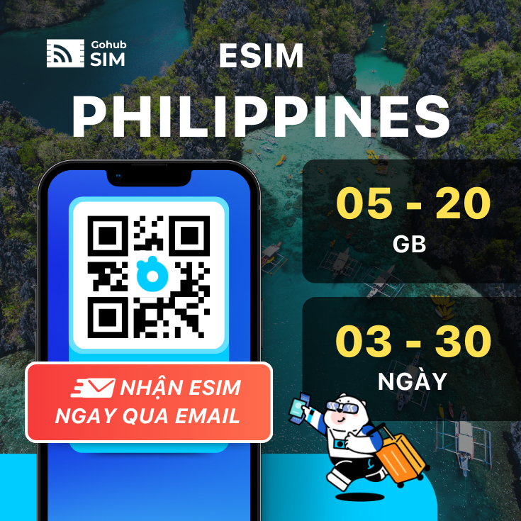 eSIM Philippines 4G - Gói cố định (15 - 30 ngày) - Gohub eSIM gửi qua email