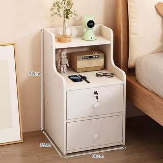 Tab Gỗ Đầu Giường Khung Gỗ 2 Tầng Có Ổ Khóa