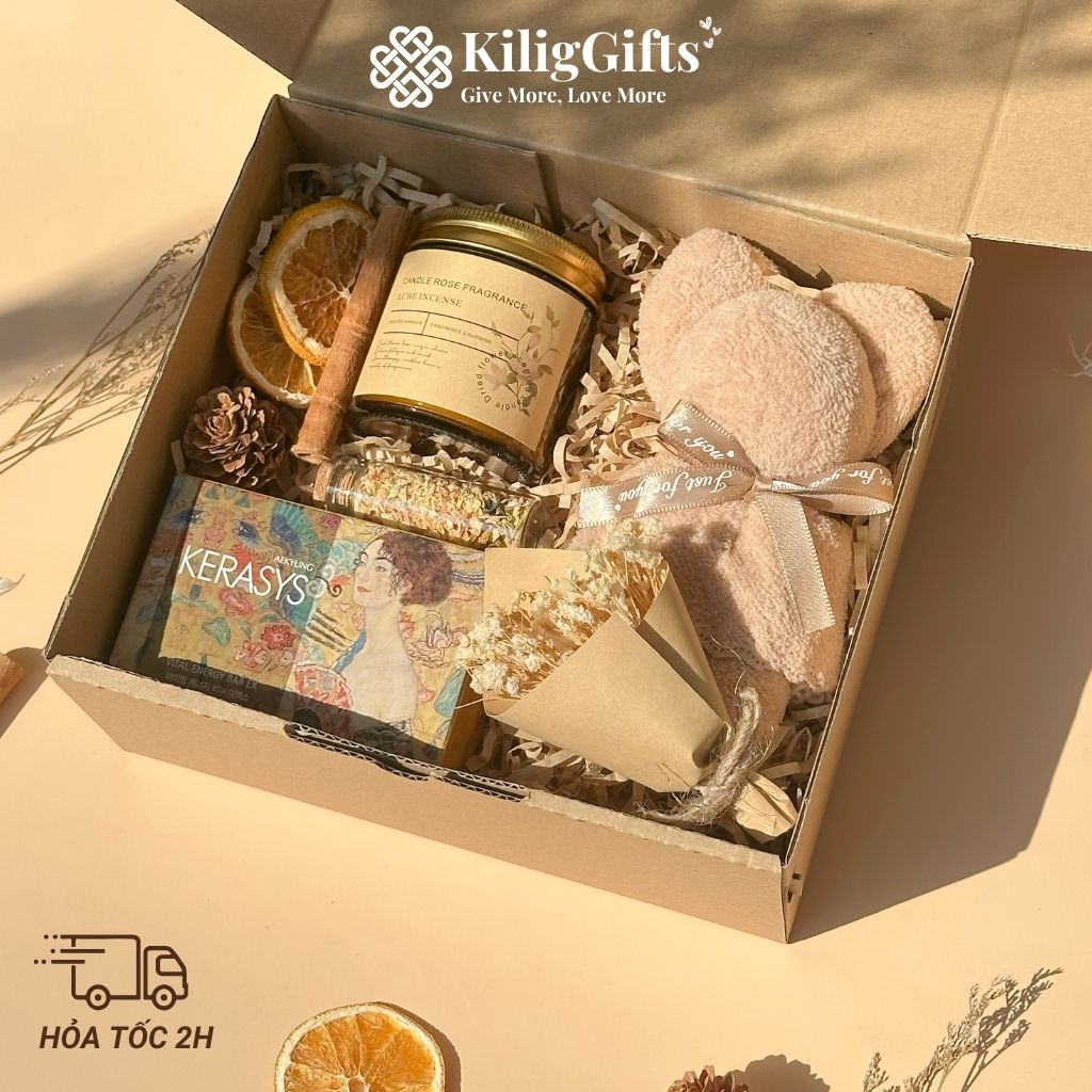 Set Quà Nến Thơm 10 Món Hộp Cài Giấy Craft Mịn, Sang Trọng-Tặng Kèm Thiệp Viết Tay -KILIG CHARM-KS03
