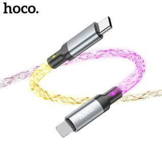 Cáp sạc có đèn LED Hoco U112 Shine chân Type C sang LN, hỗ trợ sạc nhanh PD 20W, vỏ bọc PVC, chiều dài – 1m