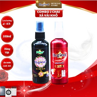 [Đen + Đỏ] Combo 2 chai nước xả vải khô HygienC dạng xịt thơm quần áo - Dung tích 100ml