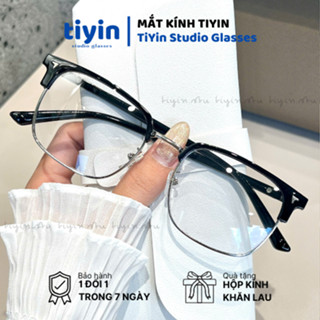 Kính Cận Nửa Viền Gọng Kính Nhựa PC Bền Đẹp dáng kính trung bình to 2022 - tiyin.stu