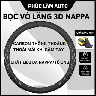 Bọc vô lăng ô tô da Nappa 3D siêu mỏng chống trơn thoáng khí co giãn bền chắc