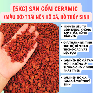  5kg Sạn gốm ceramic  màu đỏ  Trải Nền Hồ Thủy Sinh 