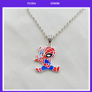 FLORA 0240M - [Có bán lẻ] Dây chuyền bạc ta hình người nhện Spider man dành cho bé trai