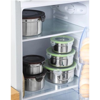  SET 4 HỘP TRÒN ĐỰNG THỨC ĂN BẰNG INOX 304 CÓ NẮP ĐẬY 