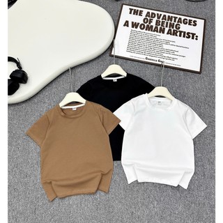  Áo thun trơn cho bé trai bé gái 13-40kg chất cotton cao cấp co dãn mềm mịn thoáng mát áo phông cho bé trai bé gái 