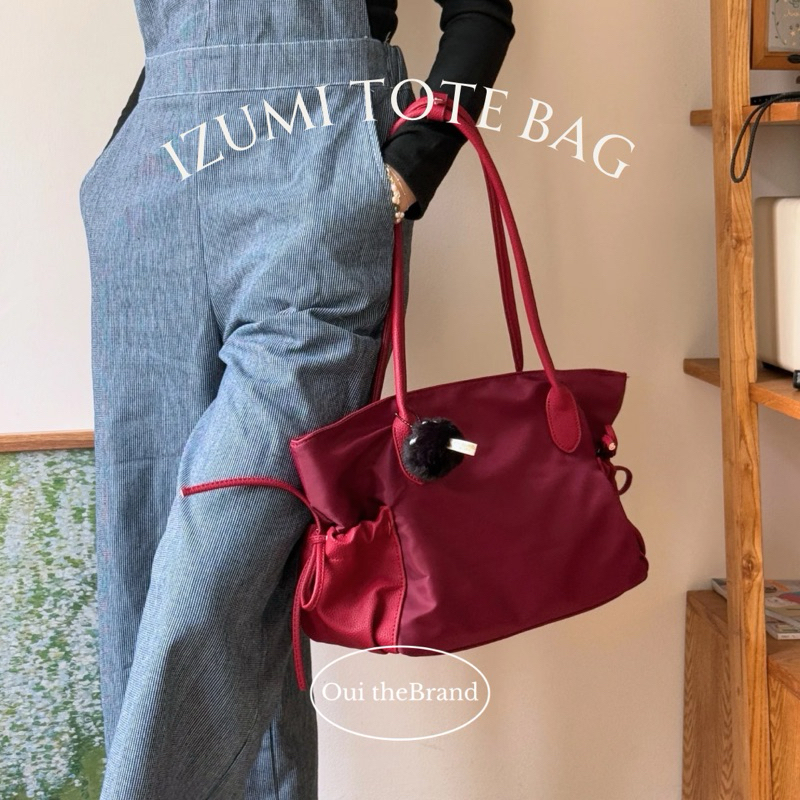 [ Tặng 𝗖𝗵𝗮𝗿𝗺 ] Izumi いずみ Tote Bag - Túi Tote Dù Phối Ngăn Nhún IZUMI ( Ouithebrand ) | BigBuy360 - bigbuy360.vn