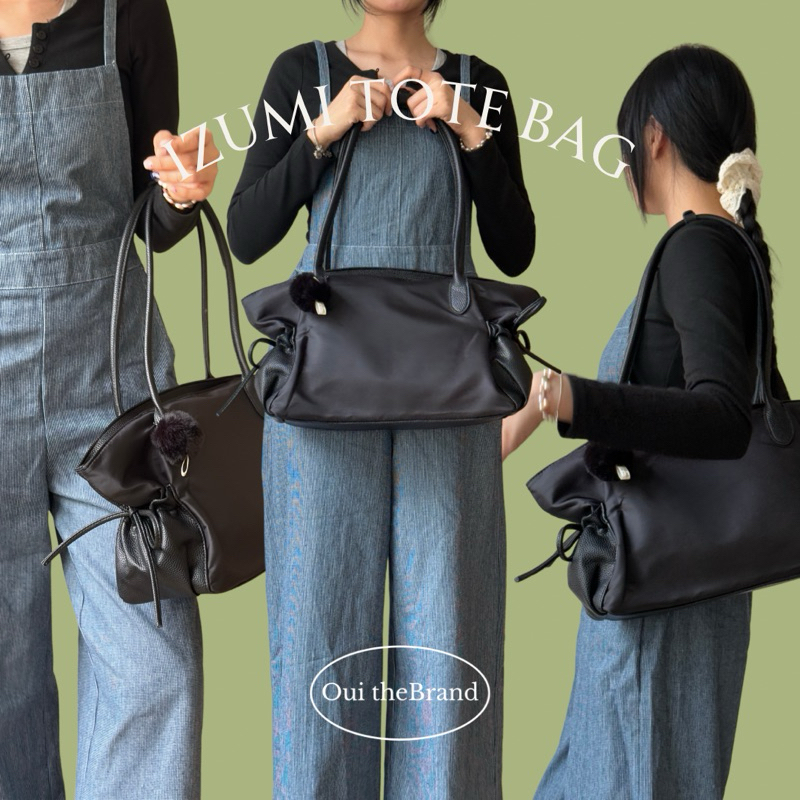 [ Tặng 𝗖𝗵𝗮𝗿𝗺 ] Izumi いずみ Tote Bag - Túi Tote Dù Phối Ngăn Nhún IZUMI ( Ouithebrand ) | BigBuy360 - bigbuy360.vn