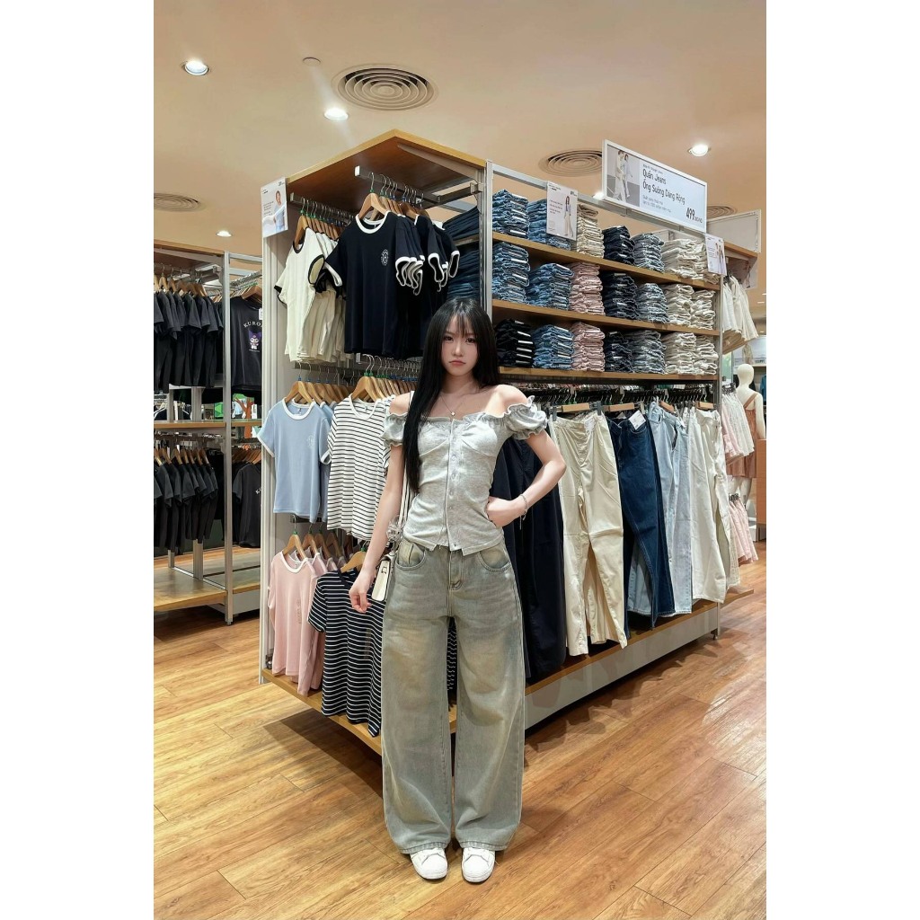 [ĐỢI 10 NGÀY]- Áo thun trễ/ QUần jean