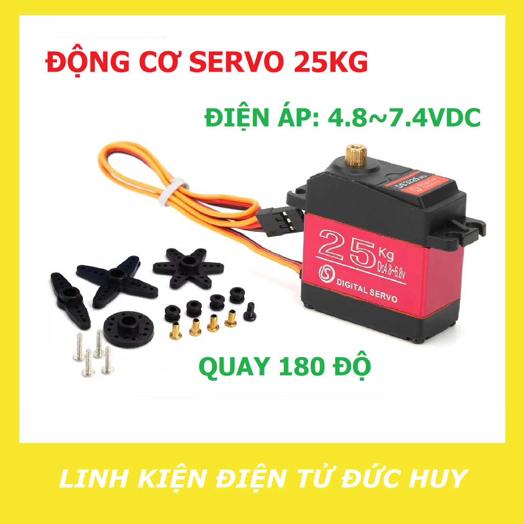 SERVO 25KG, 4.8~7.4VDC, 180 ĐỘ, BÁNH RĂNG KIM LOẠI