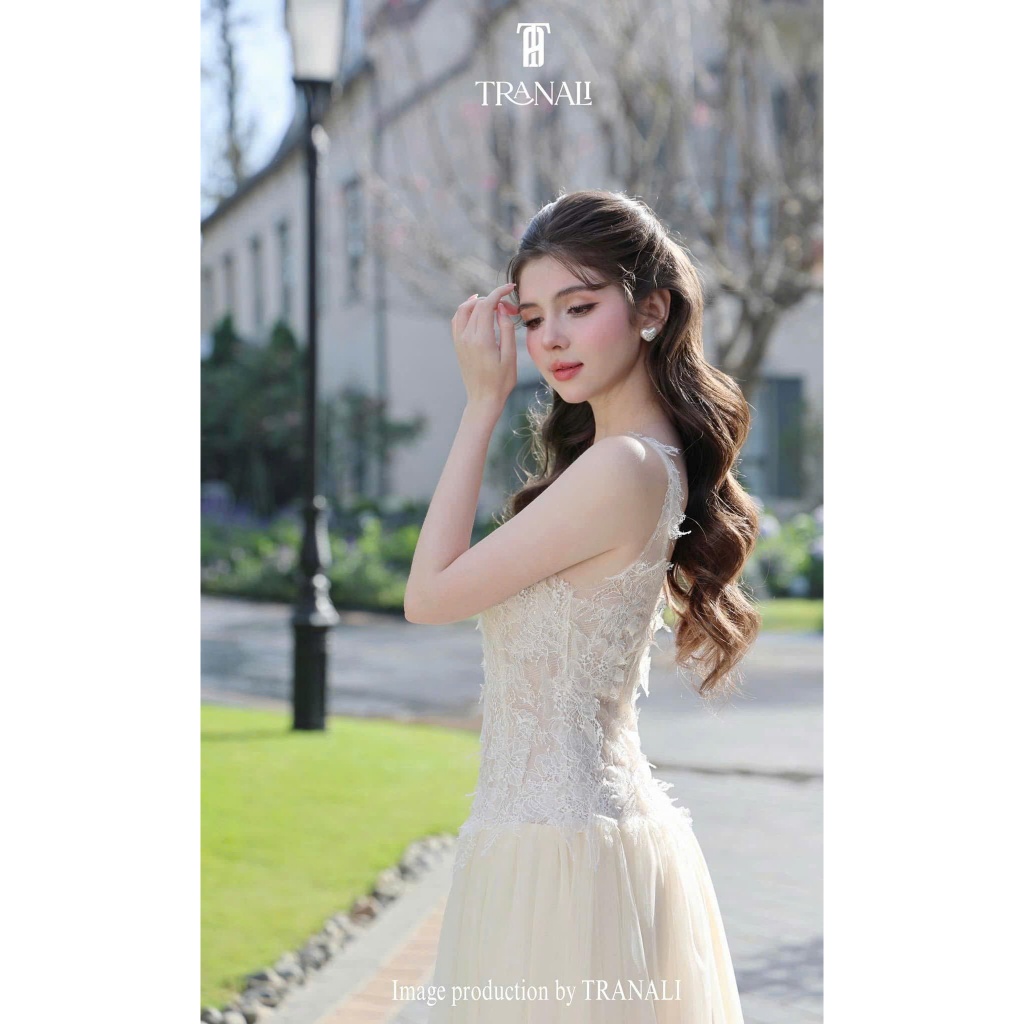 A79 Đầm 2 dây bảng dự tiệc tùng xòe phối lưới nhẹ nhàng sang trọng Vân Akara | BigBuy360 - bigbuy360.vn