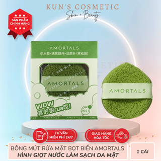 Bông mút rửa mặt bọt biển AMORTALS Phấn Phối Chính hãng hình giọt nước làm sạch da mặt