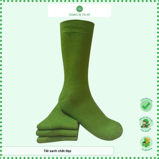 Tất xanh rêu nam cổ cao chất liệu cotton co dãn 4 chiều dáng CA vải thun mát cực xịn trông hơi bị chiến