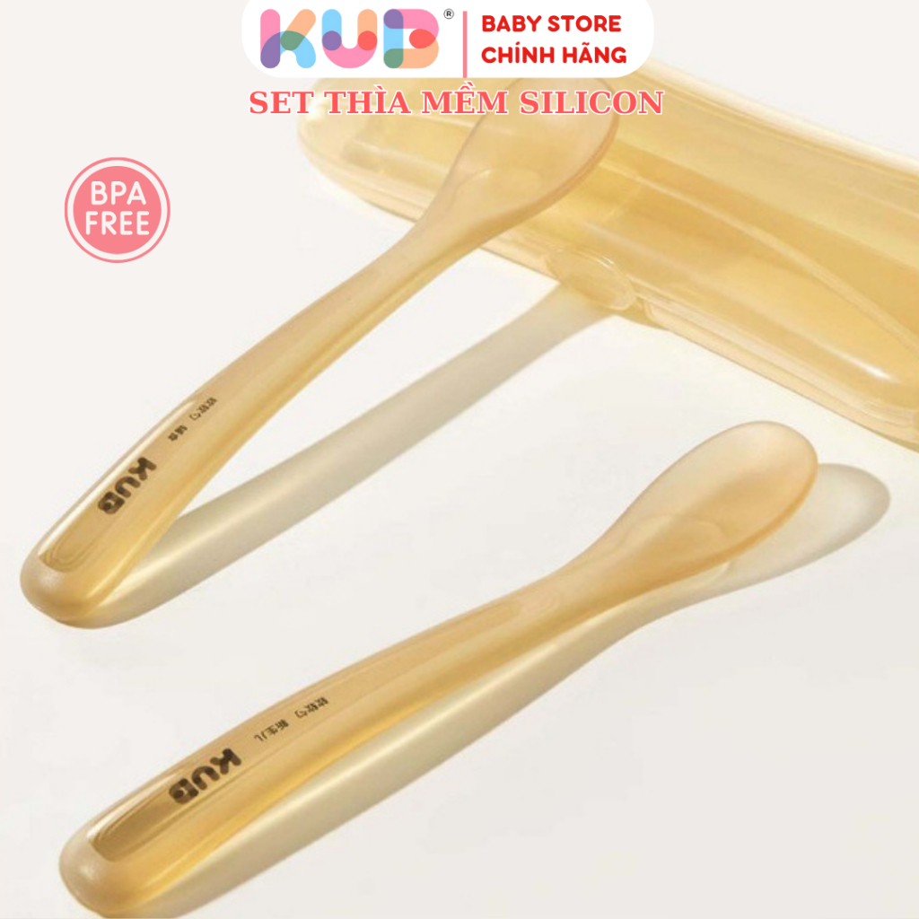 Set Thìa Mềm Silicon Cho Bé Sơ Sinh Siêu Mềm Cao Cấp KUB Thìa Cho Trẻ Sơ Sinh Ăn Dặm Có Hộp Bảo Quản