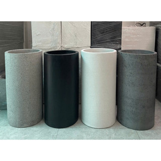 CHẬU XI MĂNG ĐÁ MÀI TRỤ TRÒN SIZE 30X60 CM ( GIÁ TỐT )