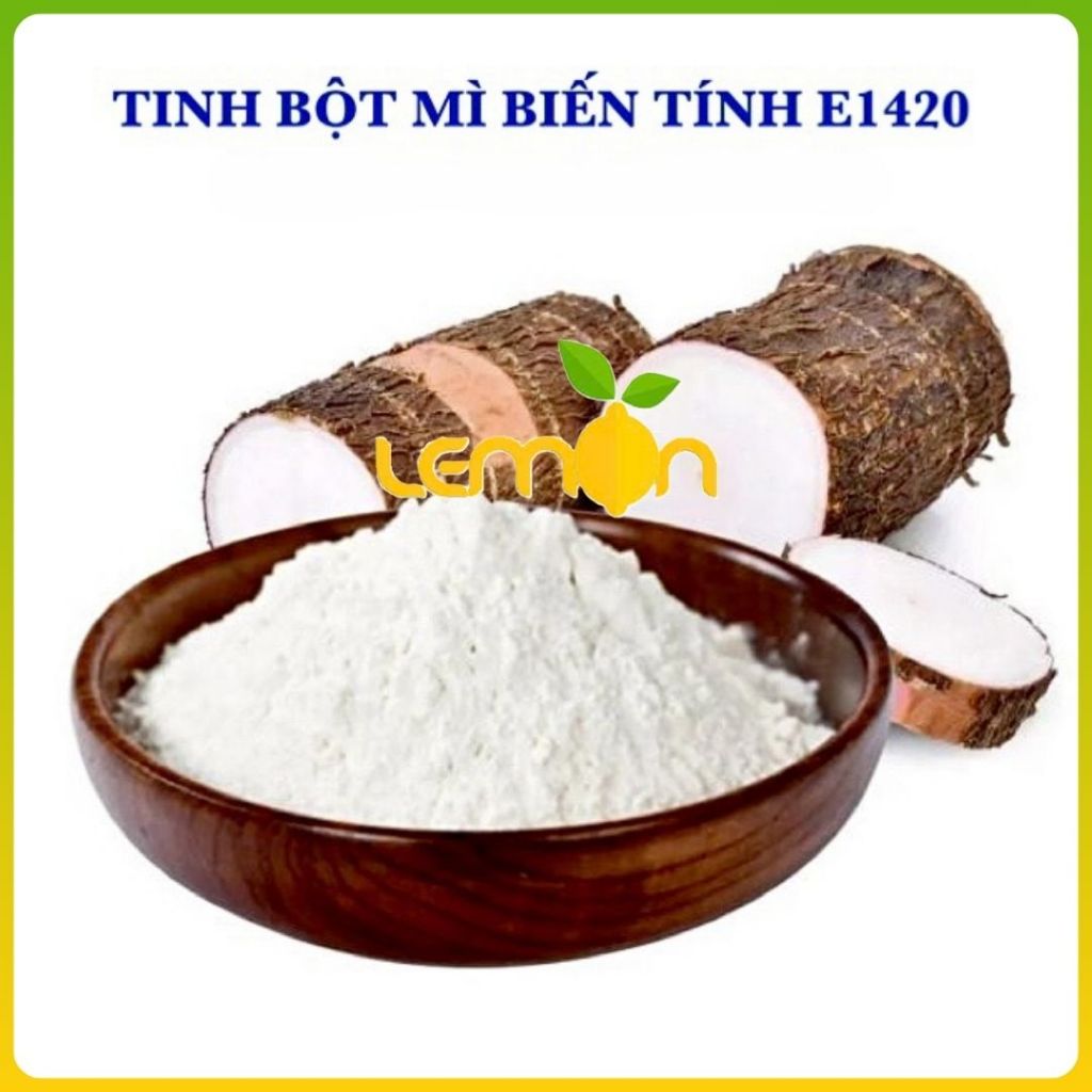 1Kg Tinh bột mì biến tính E1420 Ingredion Thái Lan giúp làm dày, tạo độ dẻo cho xúc xích, giò chả