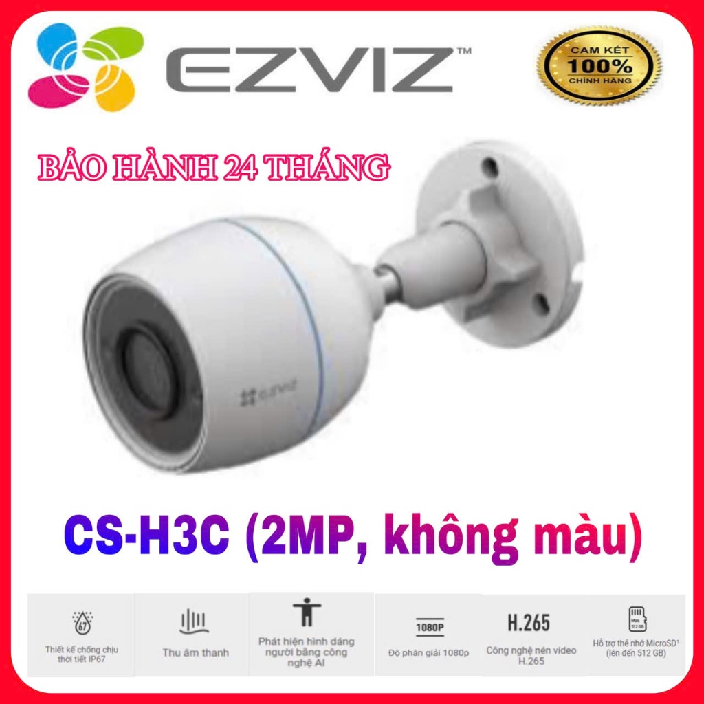 Camera WiFi ngoài trời EZVIZ H3C 2MP (CS-H3c-R100-1K2WF)