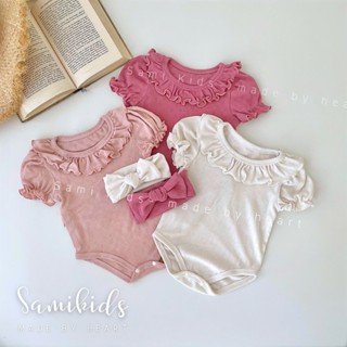 body thông hơi cho bé gái cổ bèo kèm turban 3-13kg SB152C