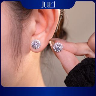 Khuyên Tai Đít Đẩy Đính Kim Cương Nhân Tạo 6LI | 100% Bạc Ý Nhập Khẩu | Sang Trọng Đeo Vào Sáng Da | KT5668 JULI