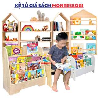  Kệ Gỗ Mầm Non Đựng Sách Tạp Chí Đồ Chơi Benrikids Kệ Sách Đứng Để Sàn Giá Sách Treo Tường Decor Phòng Cho Bé 