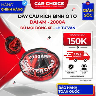 Dây Câu Kích Bình Ắc Quy CC Ô Tô Dài 4m Dòng 2000A Kích Điện Ắc Quy Cứu Hộ Ô Tô Loại To Dài