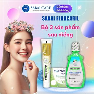  Bộ chăm sóc răng miệng hàm duy trì sau niềng Sabai Fluocaril - Furano Thái Lan chỉnh nha niềng răng 