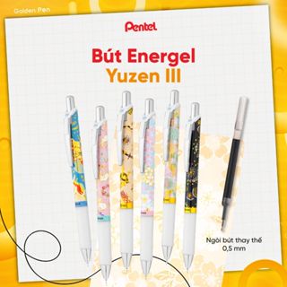 [Limited Edition] Bút Gel Ngòi 0.5mm Pentel Energel Yuzen BLN75YU Nhanh Khô 6 Mẫu Hoạ Tiết Độc Đáo
