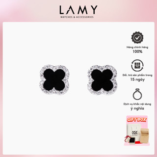 Khuyên tai nữ CDE Four Leaf cỏ 4 lá đính đá Earrings Silver CDE3196SV