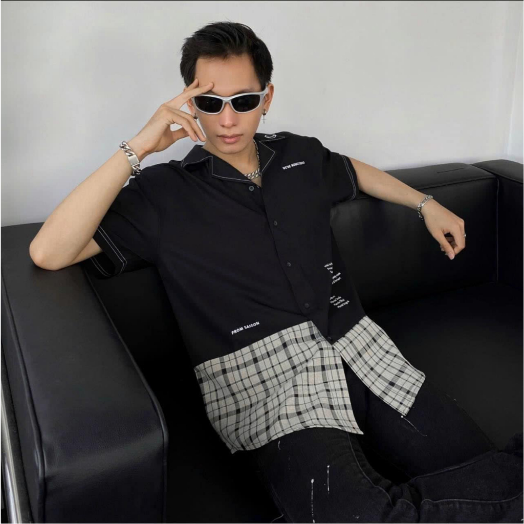 Sơ mi Unisex Nam Nữ NSN Store " Haft Caro " - 4 Size - Vải Lụa Cao Cấp Không Nhăn Mềm Mịn Mát