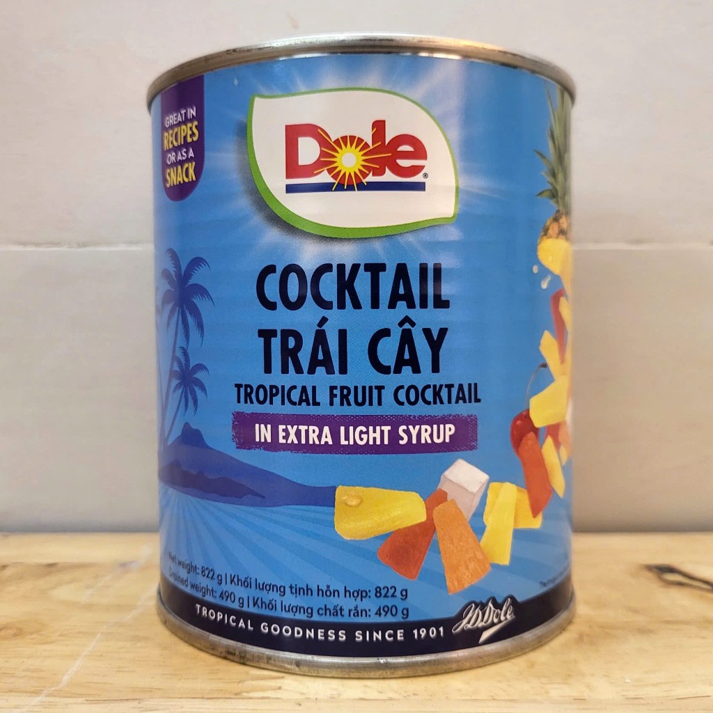 DOLE (Lon 822g) COCKTAIL TRÁI CÂY NHIỆT ĐỚI Tropical Fruit Cocktail in Syrup (HALAL)