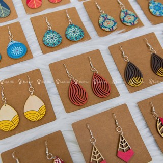 Sỉ bông tai gỗ (100 đôi mix đa dạng mẫu)
