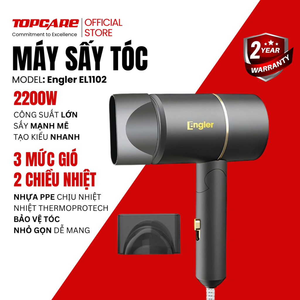 MÁY SẤY TÓC ENGLER EL1102 – CÔNG SUẤT MẠNH MẼ, CHĂM SÓC TÓC CHUYÊN NGHIỆP